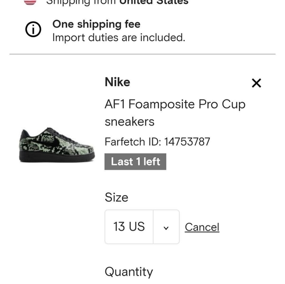 Men's size 10 AF1 foamposite pro cup rare ! - Picture 3 of 3